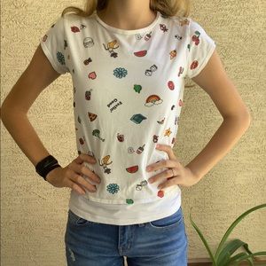 Forever 21 Girls white tee L 13/14 cropped Tee